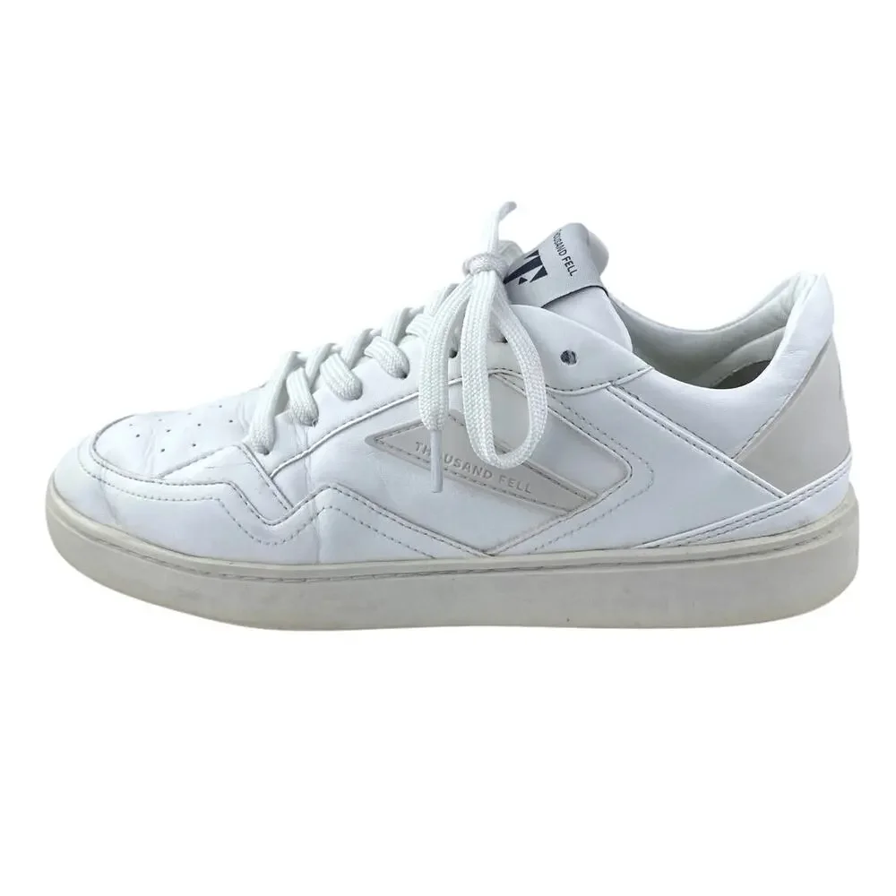 Thousand Fell Court Women's White Leather Low Top Lace Up Sneakers Shoes Size 7